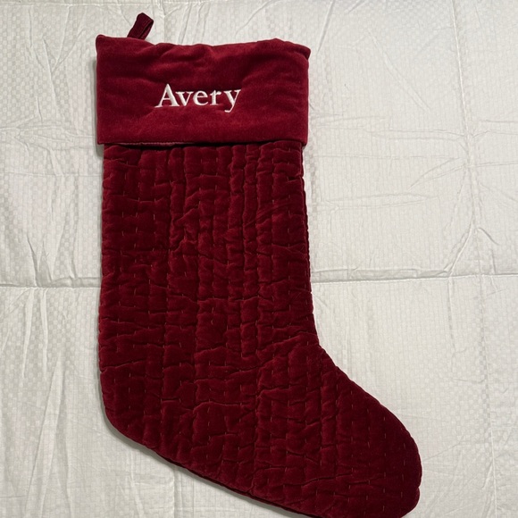 Pottery Barn Other - Pottery Barn Red Velvet Holiday Stocking